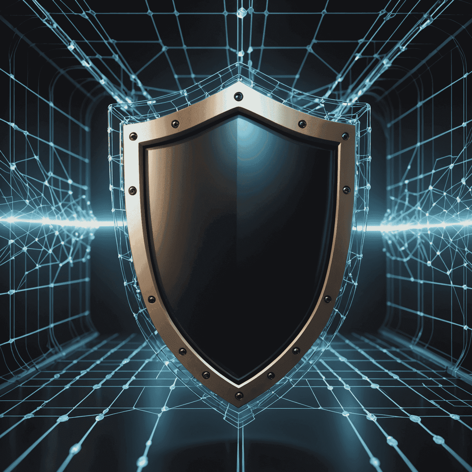 Image montrant un bouclier de protection devant un réseau, symbolisant la sécurité renforcée grâce à Advanced IP Scanner
