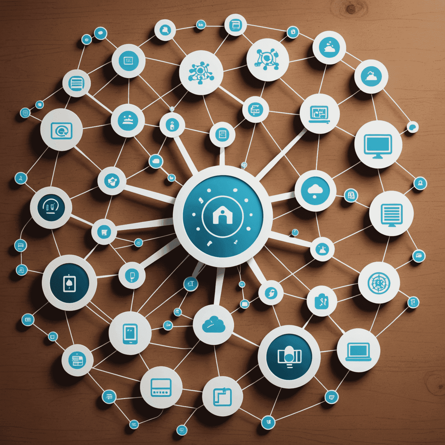 Image montrant une interface de gestion de ressources réseau avec des icônes représentant différents appareils connectés